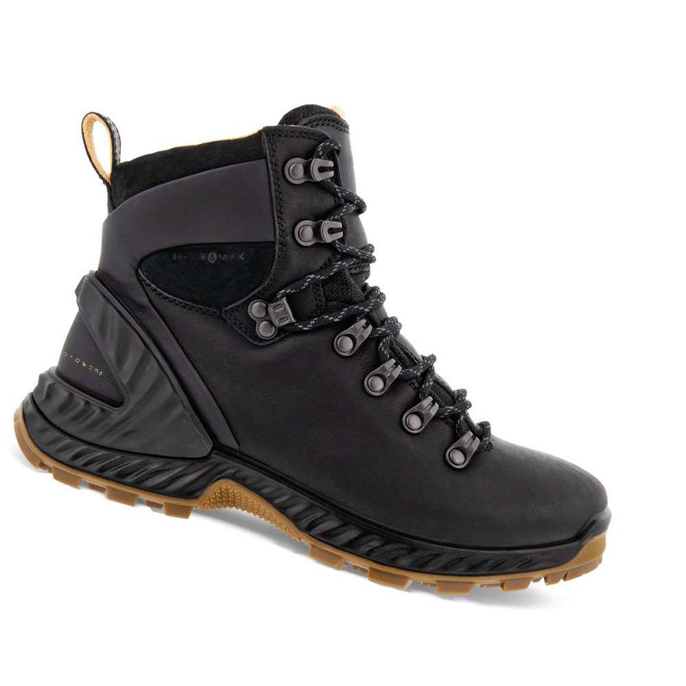 Női Ecco Exohike Retro Hiker Csizma Fekete | HU 10EBC